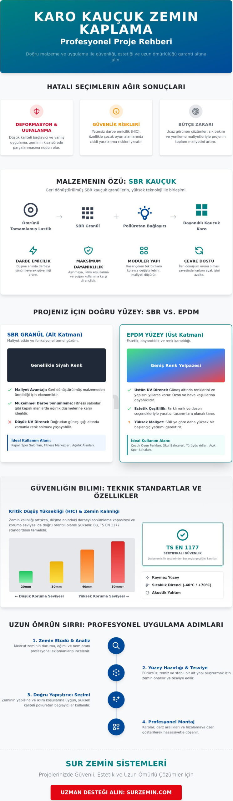 Karo Kauçuk Zemin Kaplama: Profesyonel Uygulama ve Teknik Rehber 2026